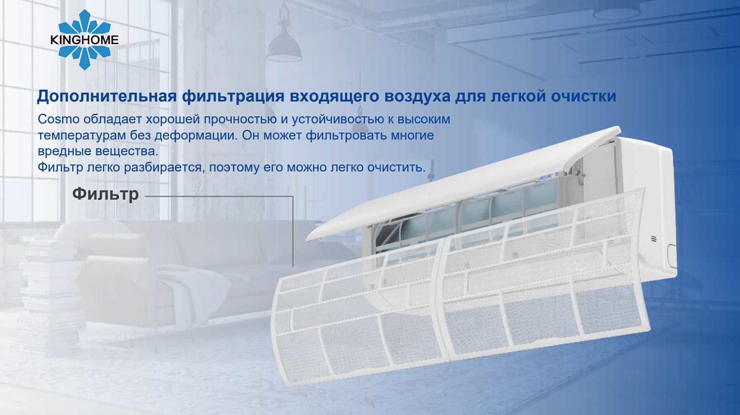 Внутренний блок сплит-системы KINGHOME Cosmo KWH24AWDXE-K6DNA3A/I